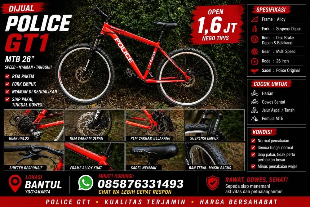 Police GT1 MTB 26 - SEPEDA GUNUNG