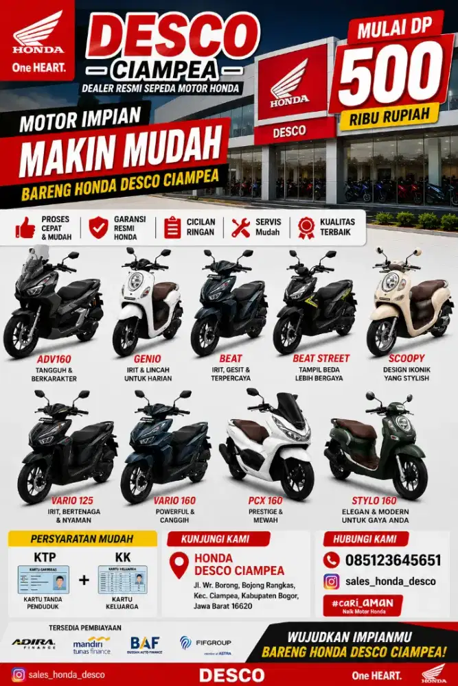Promo honda PT desco ciampea