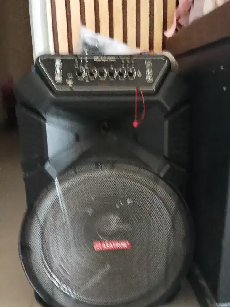 jual Speaker Portable ASATRON Besar + Bonus 2 Mic (Normal & Mulus
