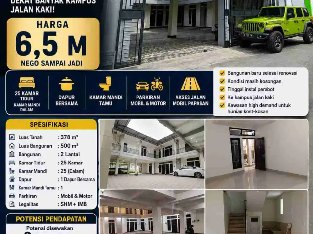 DIJUAL KOST 25 KAMAR – SETURAN, AREA SUPER STRATEGIS!
