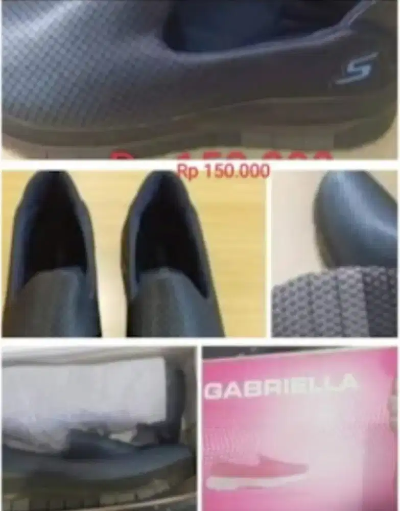 Sepatu merk Skechers abu abu