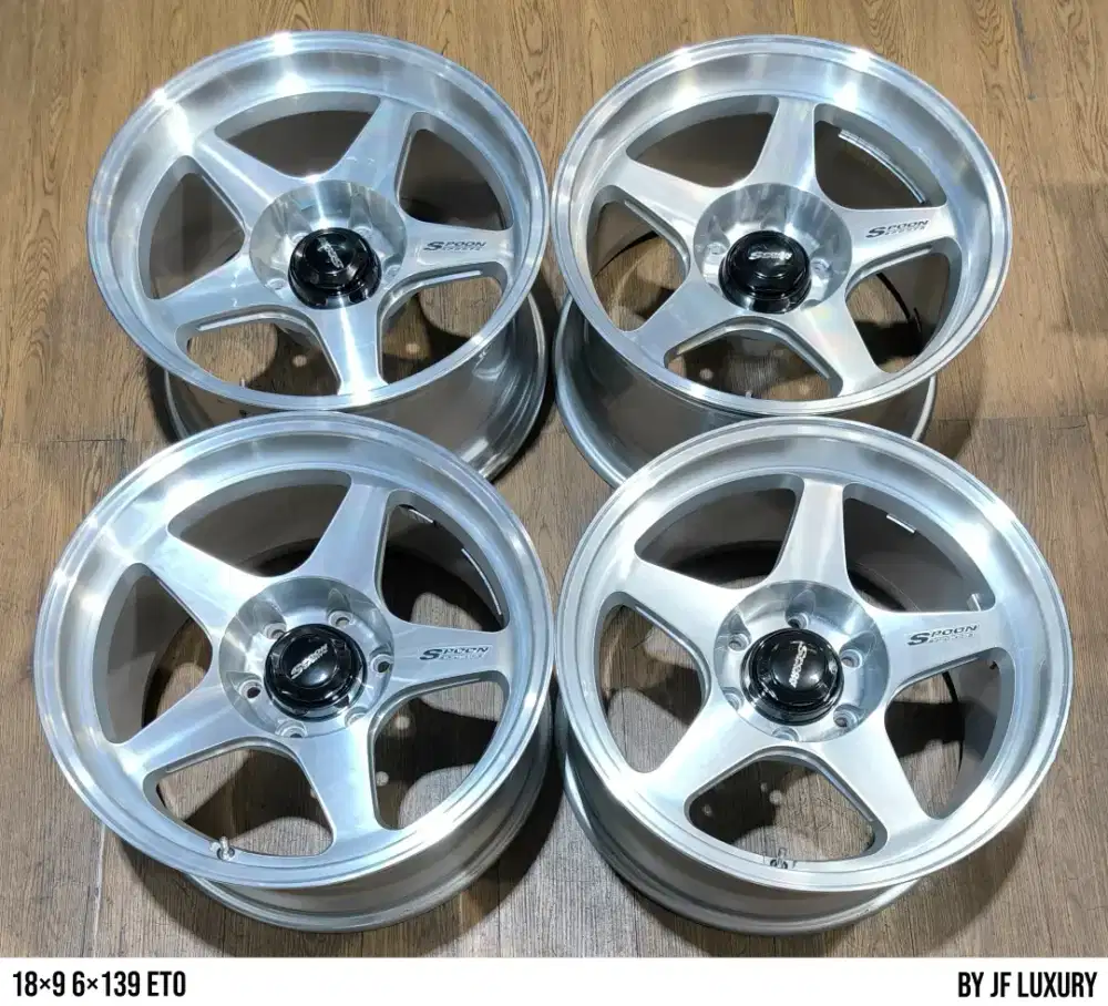 Di jual velg racing Spoon ring 18 konsidi siap pakai