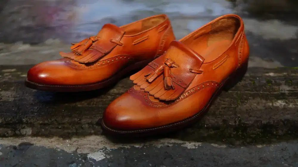 sepatu pria kulit asli dresshoes loafer bandung size 43