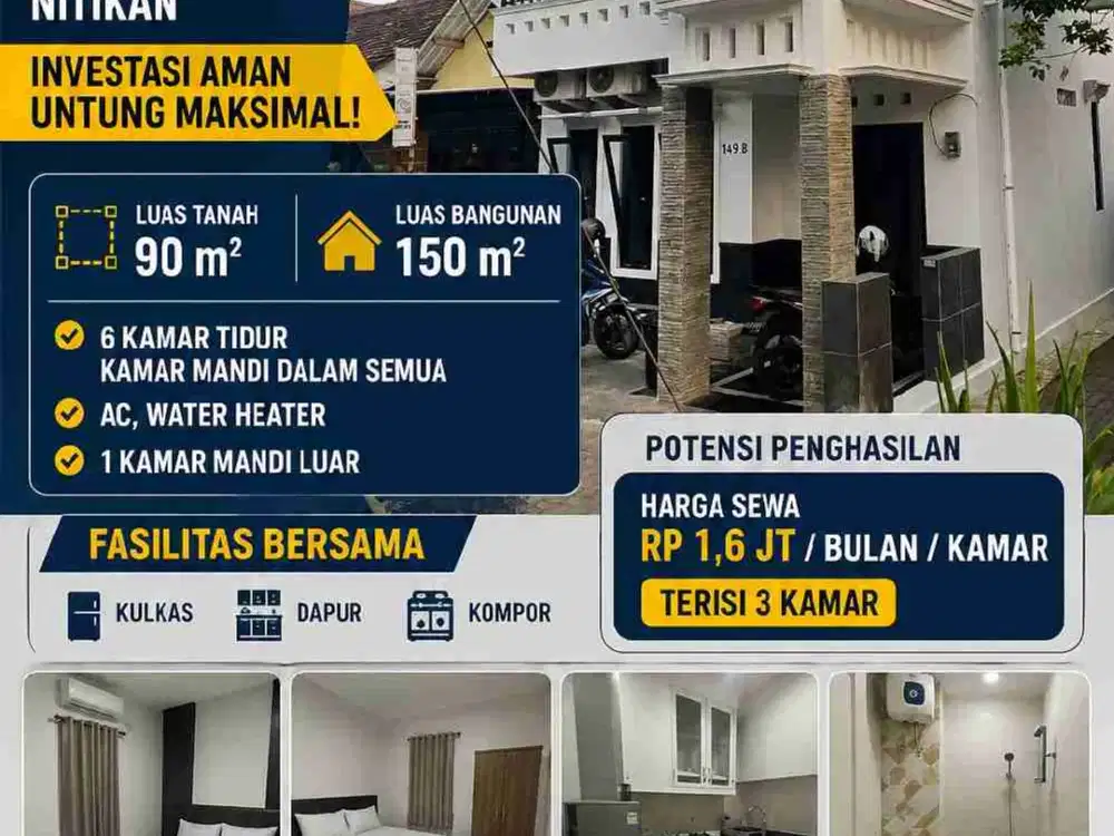 Dijual Kos Eksklusif Putra 2 Lantai di Umbulharjo Nitikan – Full Furnished, Cocok Investasi