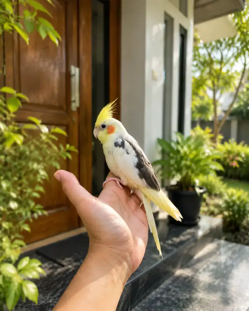 Cockatiel Falk Parkit Australia Jantan Jinak Total bisa diajak main.