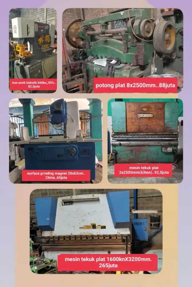 mesin tekuk potong plat dll
