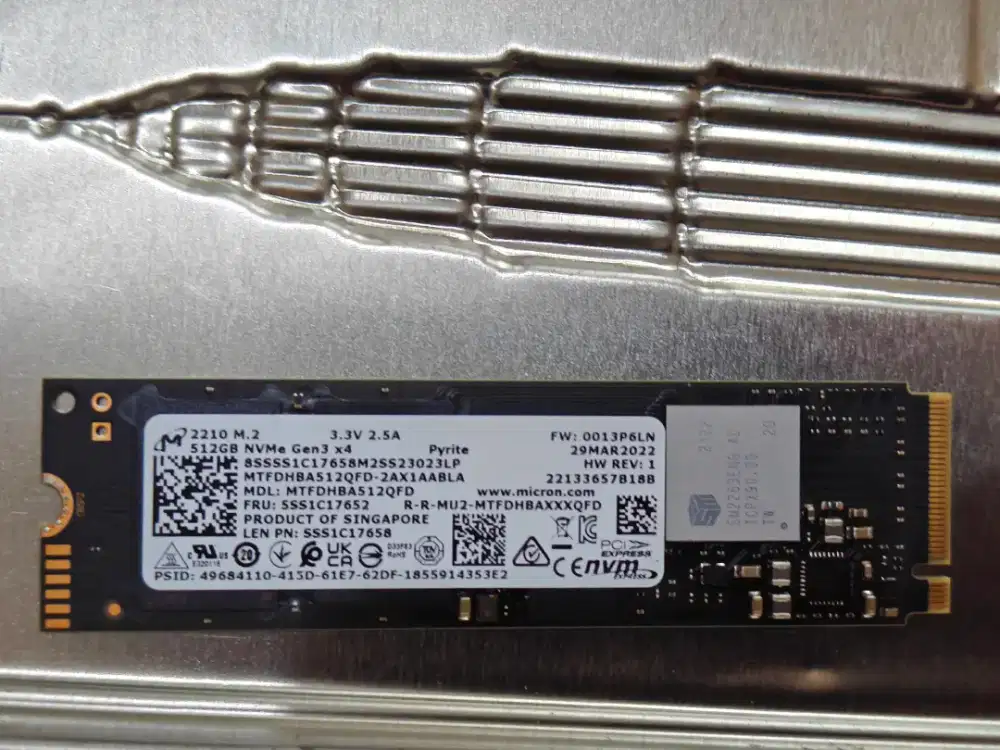 SSD NVME PCIE Gen. 3 512GB micron