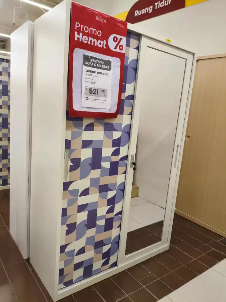 SELMA ALEXIS LEMARI PAKAIAN PINTU GESER – BIRU