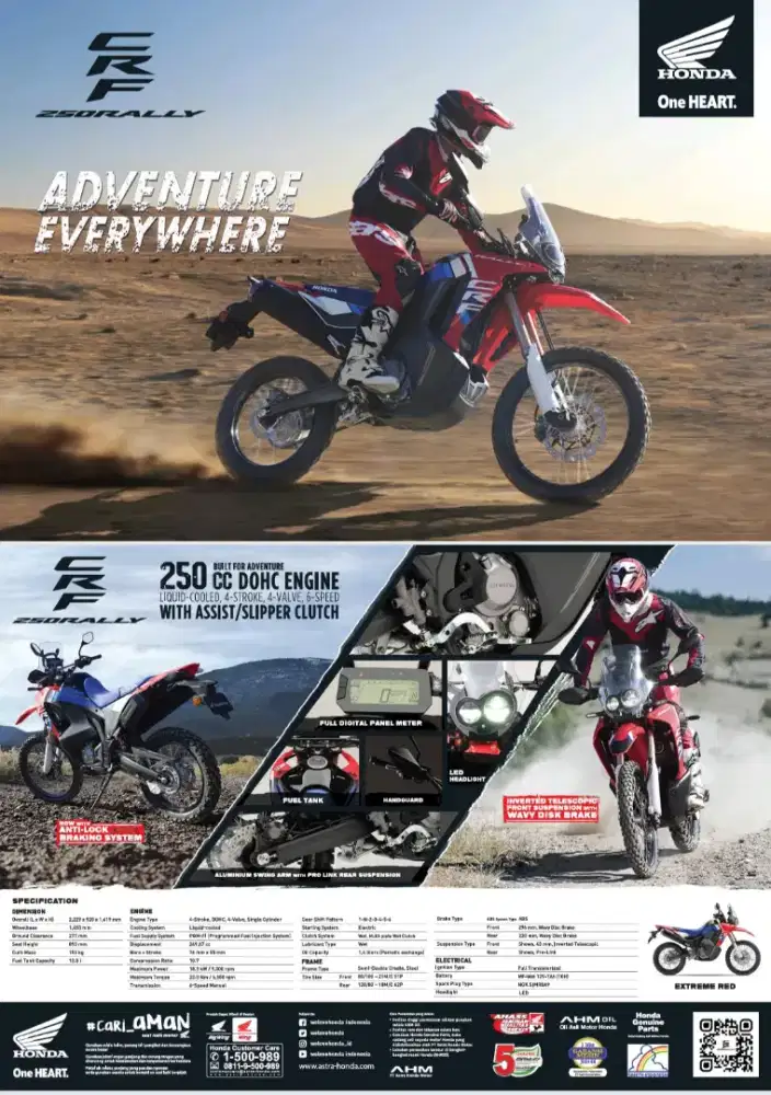 CRF 250 Rally ban dual purpose SIAP Touring (KM 1.200)
