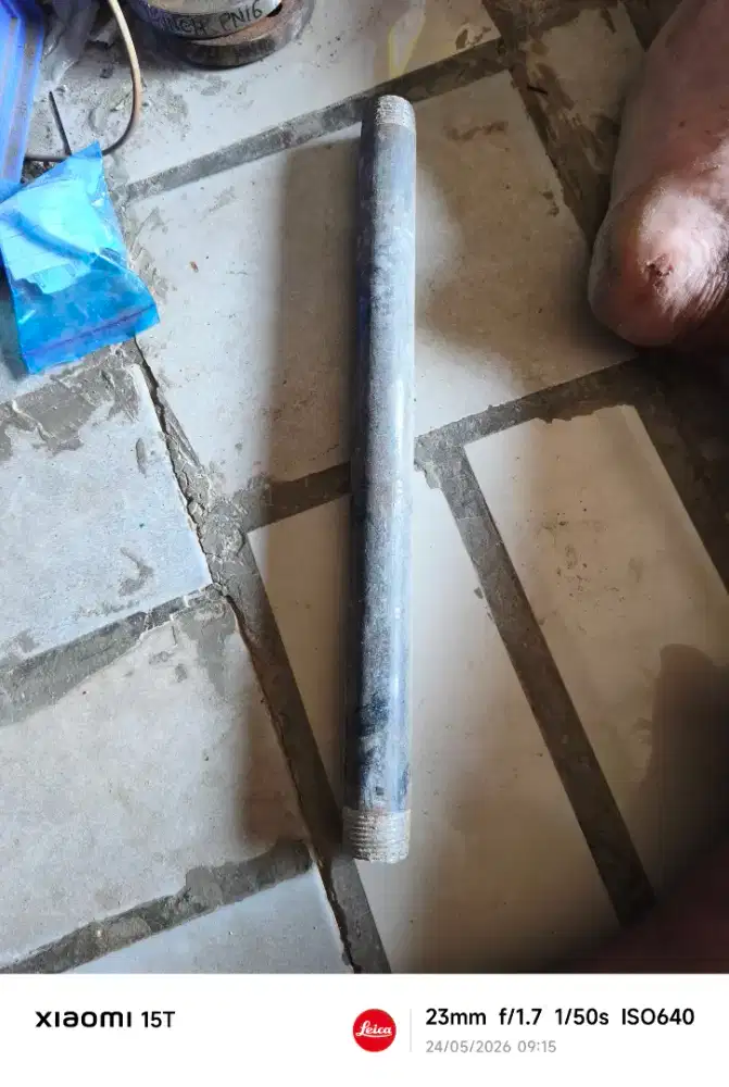 PIPA BESI DRAT LUAR 1 INCH 40 CM BEKAS SEKEN COPOTAN