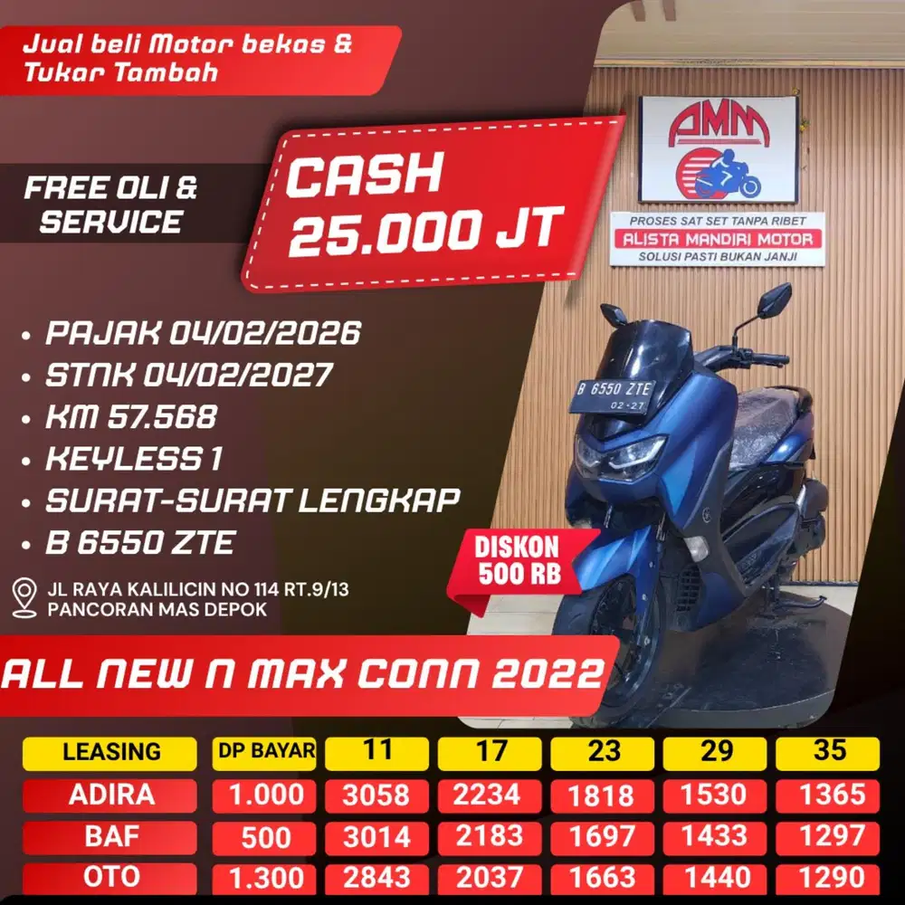 ALL NEW NMAX CONN 2022 DP 500 CASH / KREDIT ALISTA