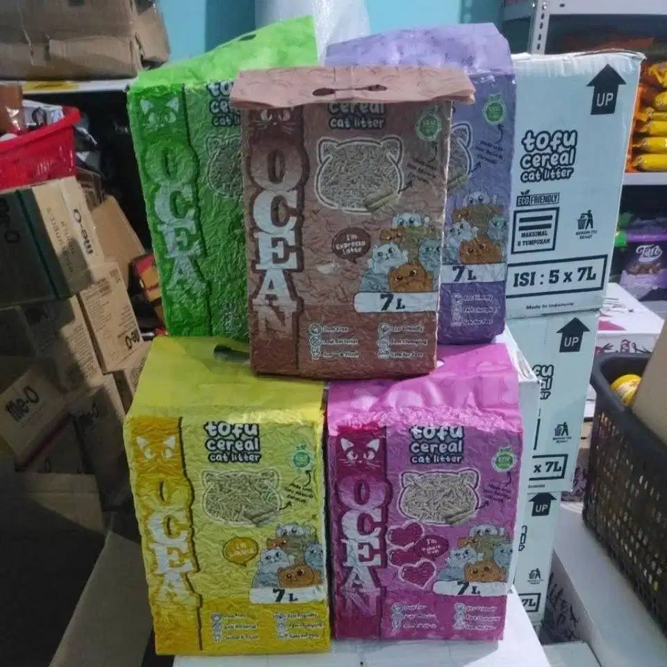 tofu cat litter ocean Pasir Kucing Ocean Tofu Cat Litter