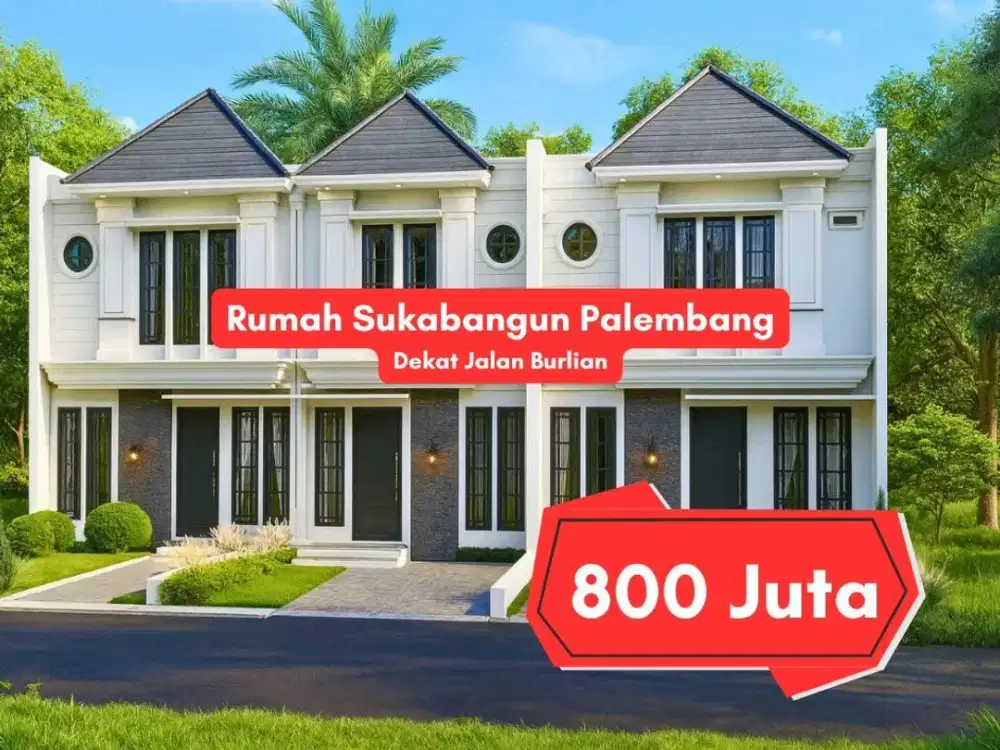 Jual Rumah Cluster Sukamaju KM 6 Palembang – Type 63 SHM Dekat Kampus STIHPADA Harga 800 Juta