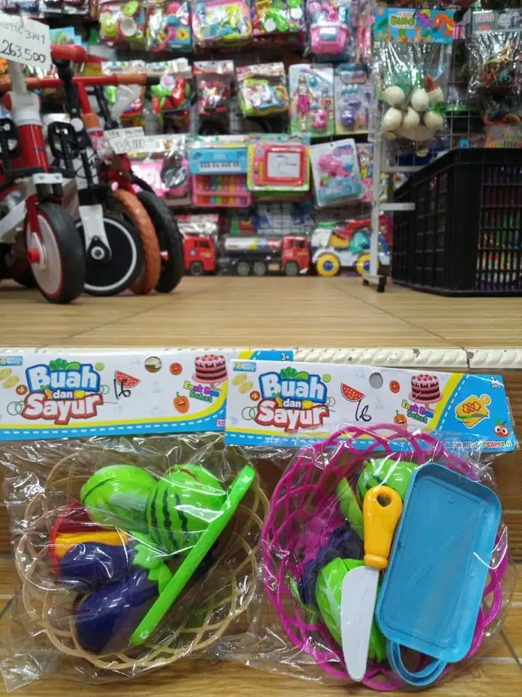 mainan anak keranjang buah dan sayur