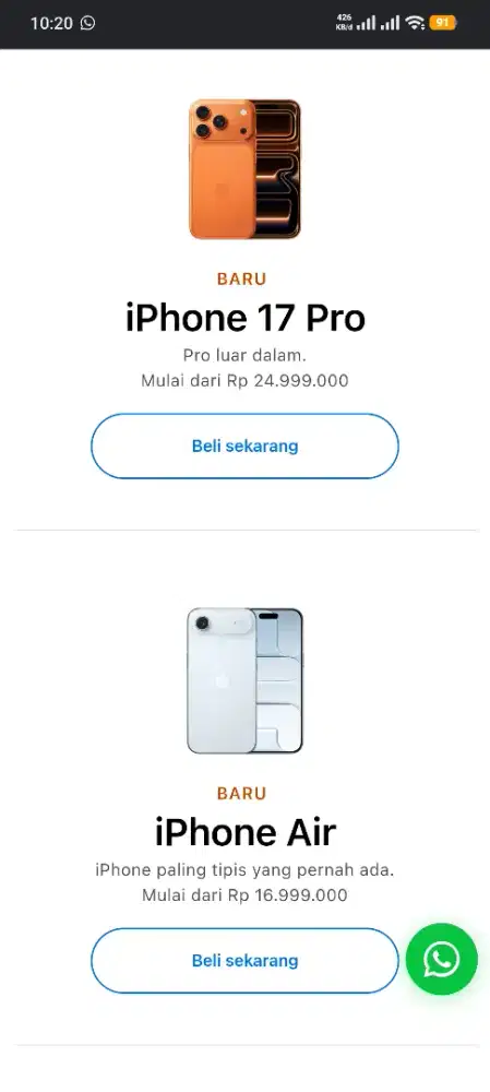IPHONE AIR DAN IPHONE 17 PRO