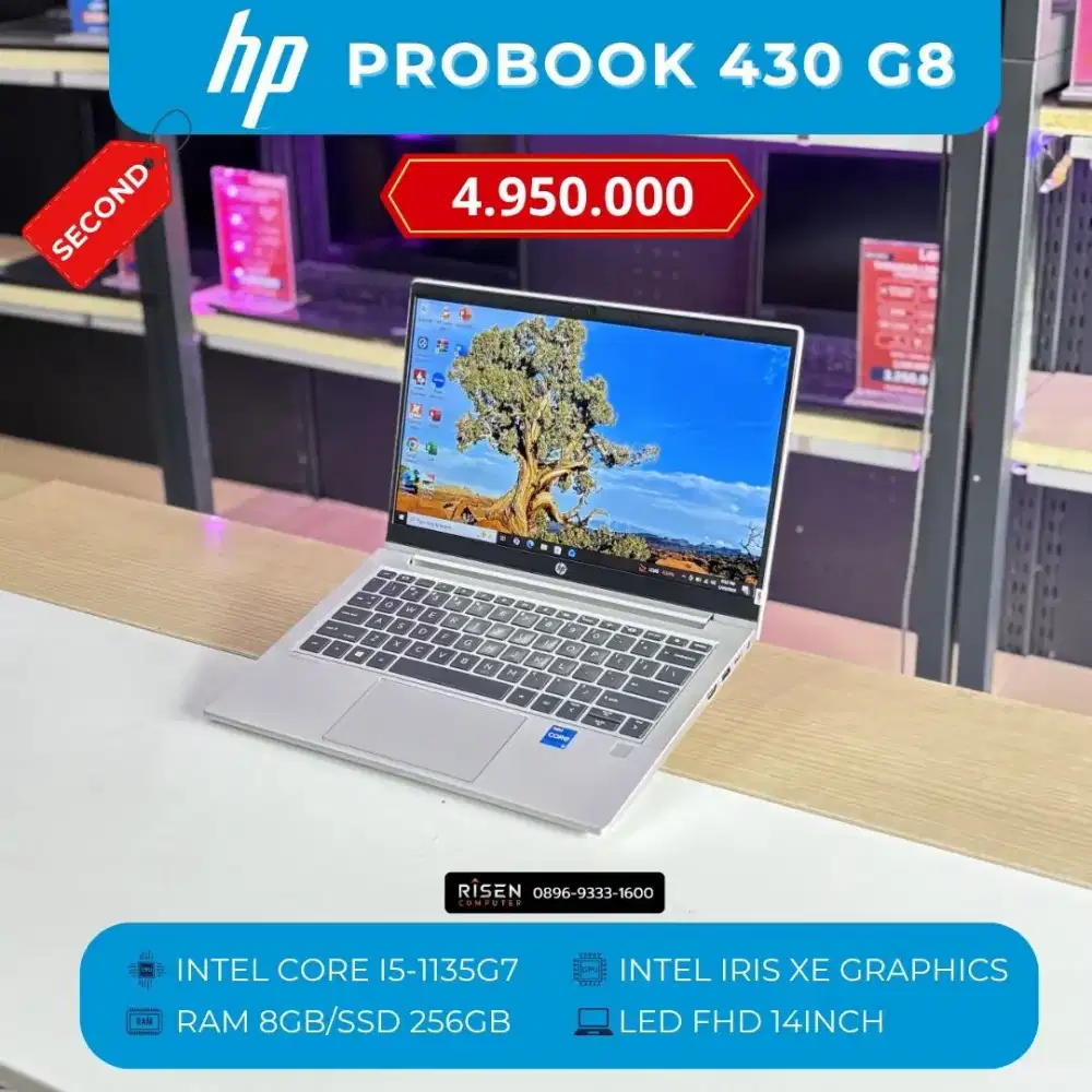 HP PROBOOK 430 G8 Core i5-1135G7 RAM 8GB SSD 256GB FHD 13,3inch Second
