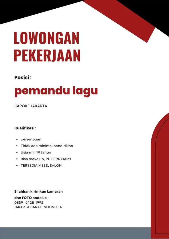LOWONGAN PEMANDU LAGU