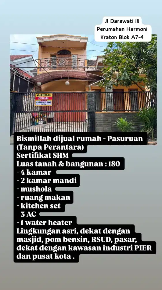 Dijual Rumah Dekat PIER - SHM Milik Pribadi