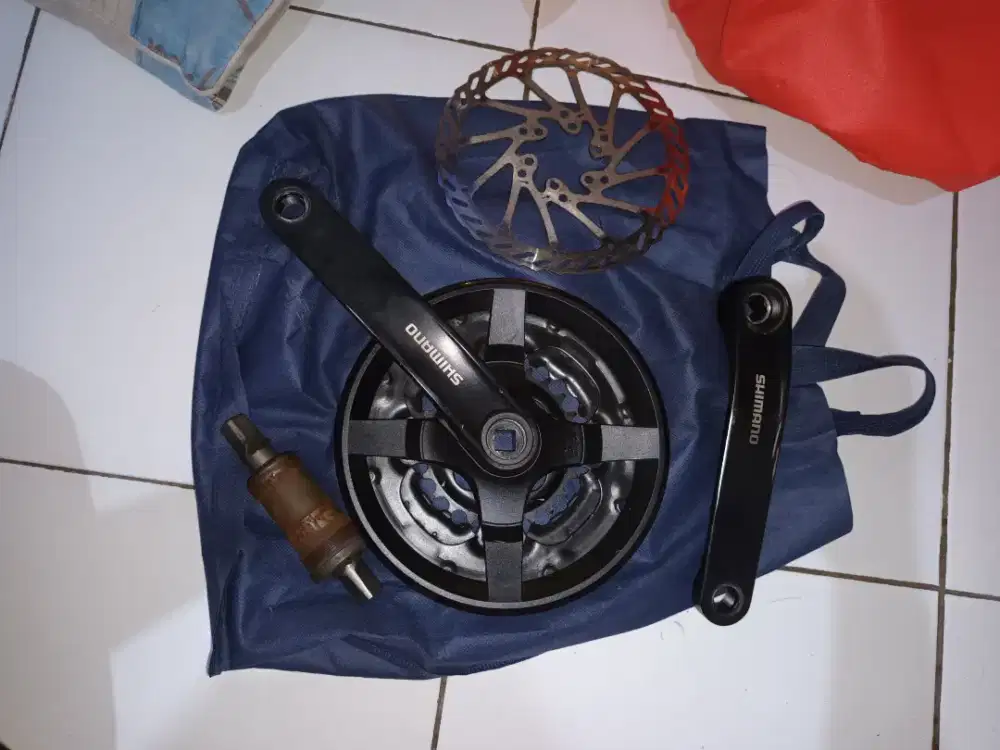Crank shimano rotor dan BB, Stang sepeda  wake