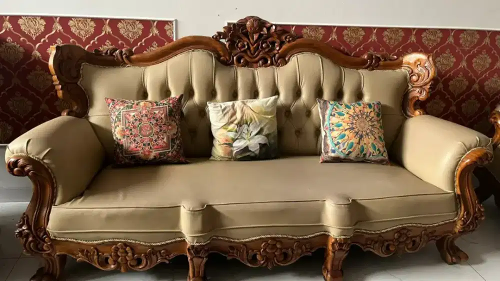 Mebel set kayu jati, kursi dan meja tamu, meja makan, meja TV