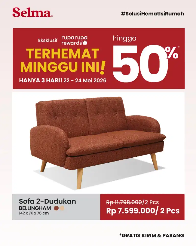 Promo Sofa Bundling 2 Pcs Belingham