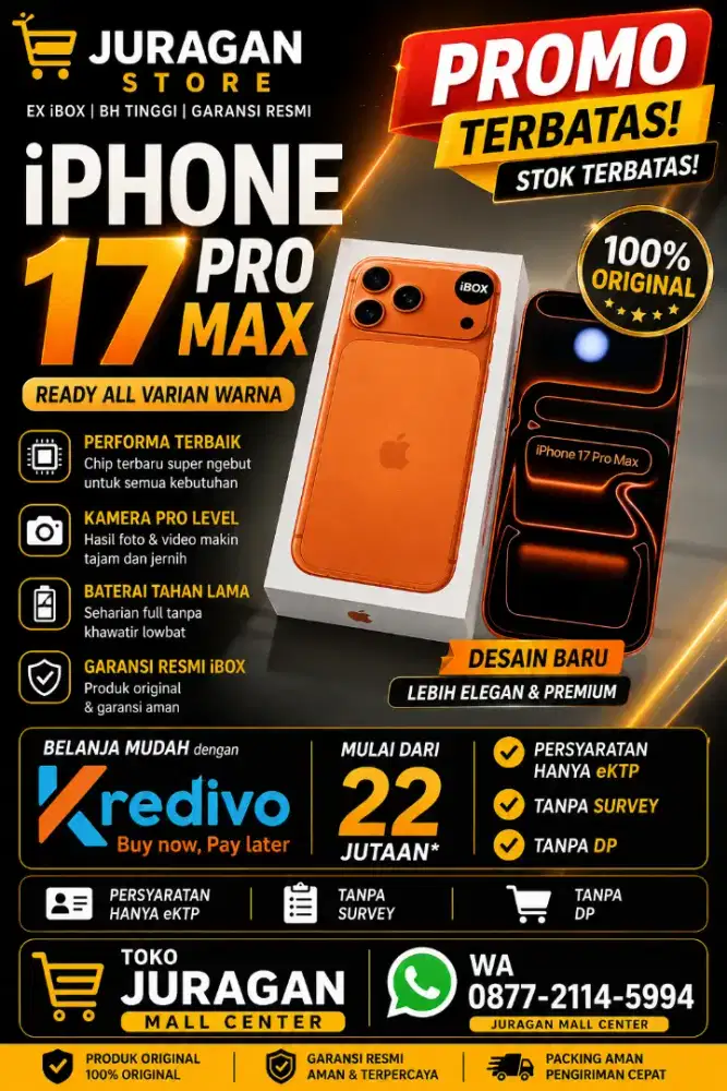 IPHONE 17 PRO . MELAYANI KREDIT DAN CASH