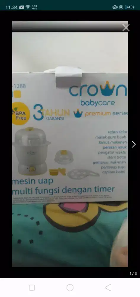 Sterilisasi crown baby care multifungsi