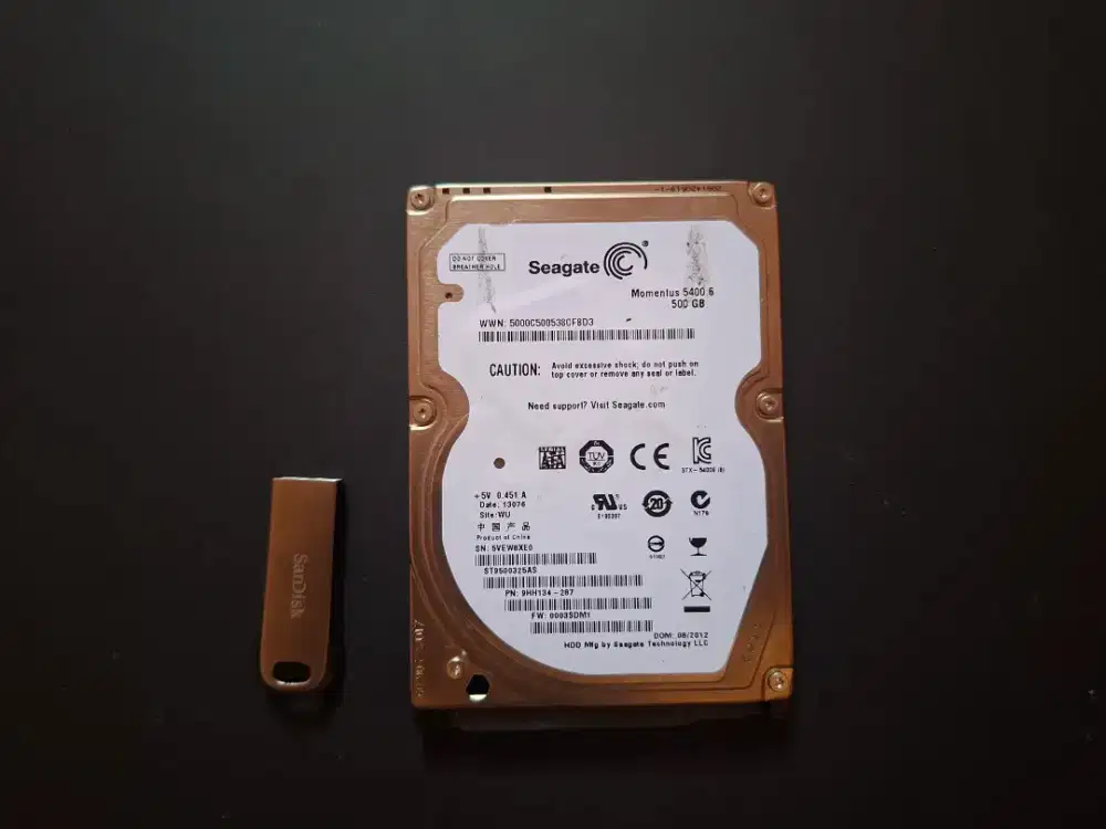 Hardisk Laptop Seagate 500Gb + Flashdisk Sandisk 128Gb