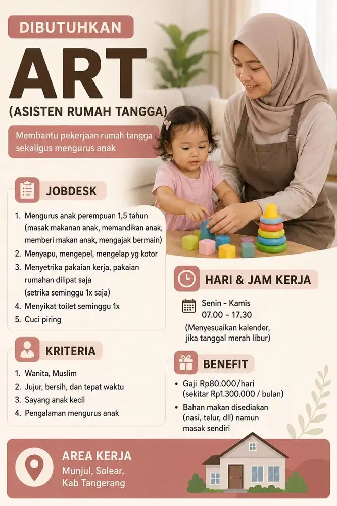 DIBUTUHKAN ART PENGASUH ANAK