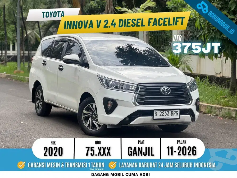 TANGAN PERTAMA! Innova V 2.4 Diesel 2020 Facelift Putih Metalik