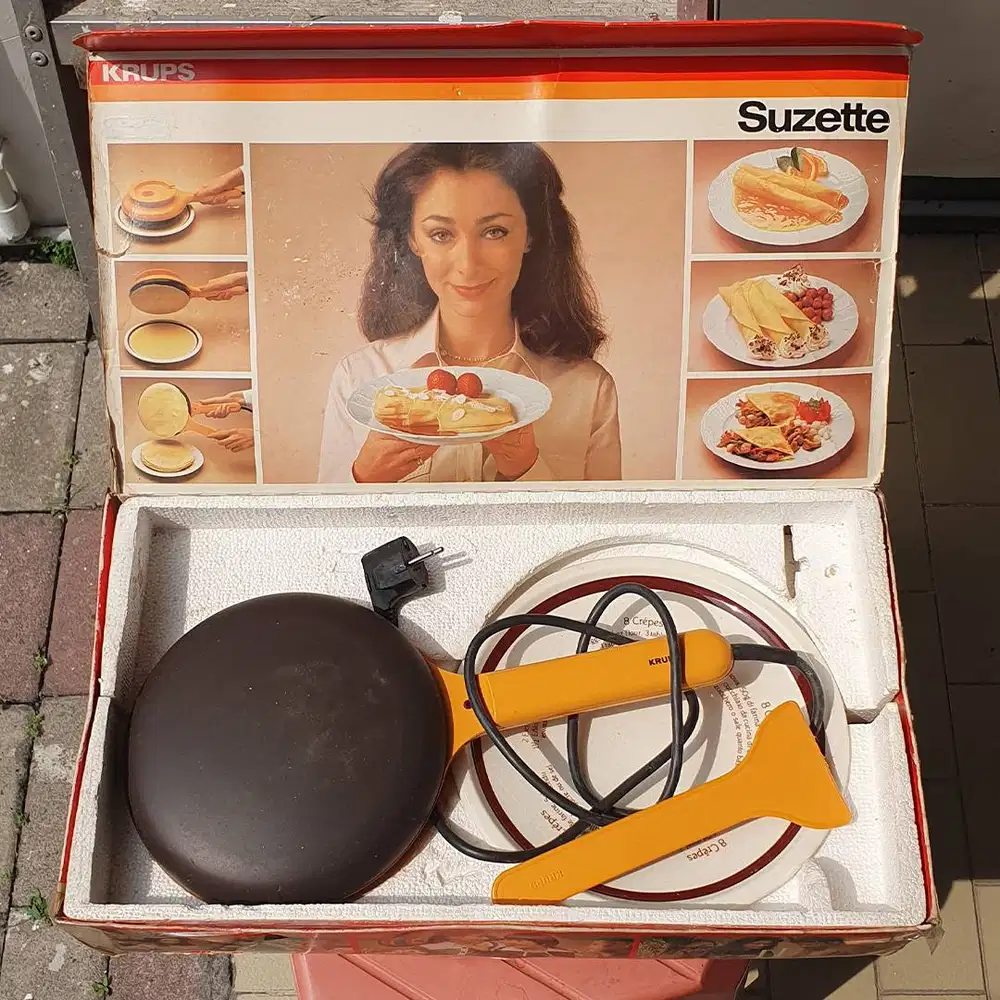Vintage KRUPS Suzette Crepe Maker Original Germany Lengkap dengan Box