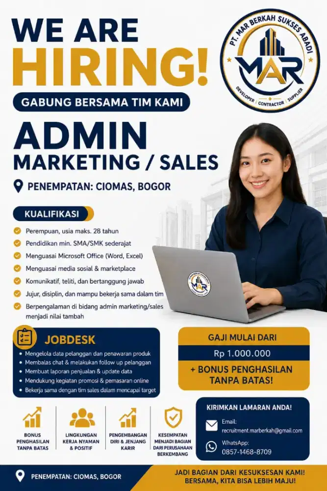 Dibutuhkan Admin Marketing