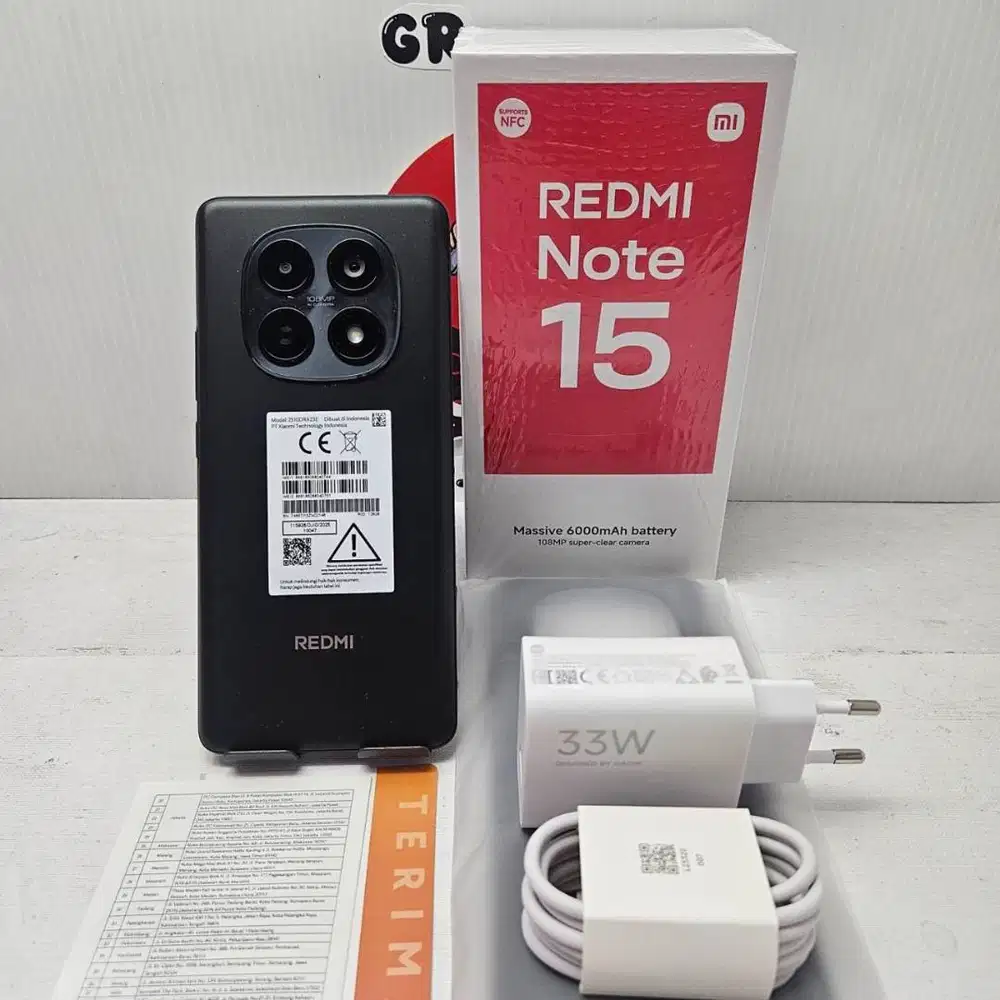 BARU 1 MINGGU Xiaomi Redmi Note 15 Black 4G 8/128 Fullset