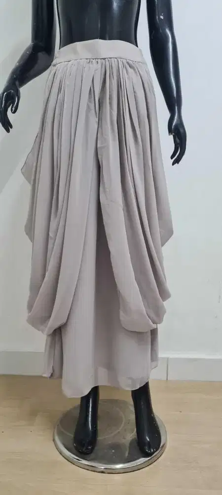 Grey Skirt drapery premium, rok abu drappery, rok lucu premium