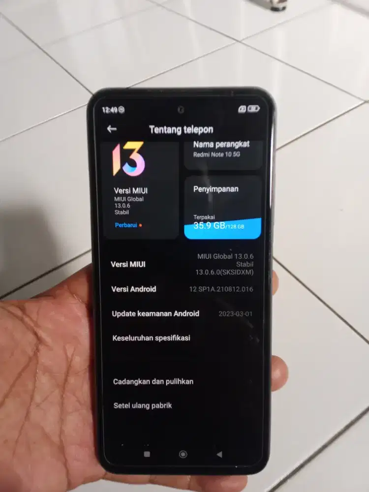 redmi note 10 5G ram 8+3/128