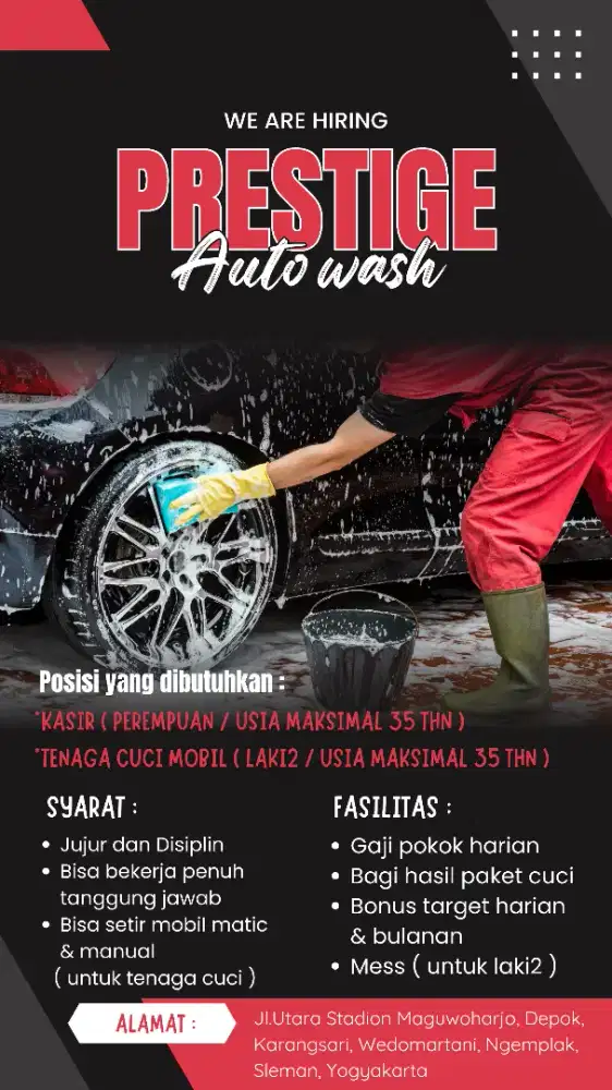 DICARI KARYAWAN CUCIAN MOBIL JOGJA