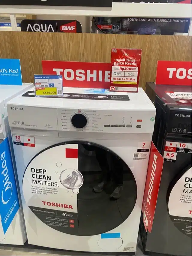 Promo menarik cicilan Toshiba mesin Cuci 7kg Bebas dp free1-2x cicilan