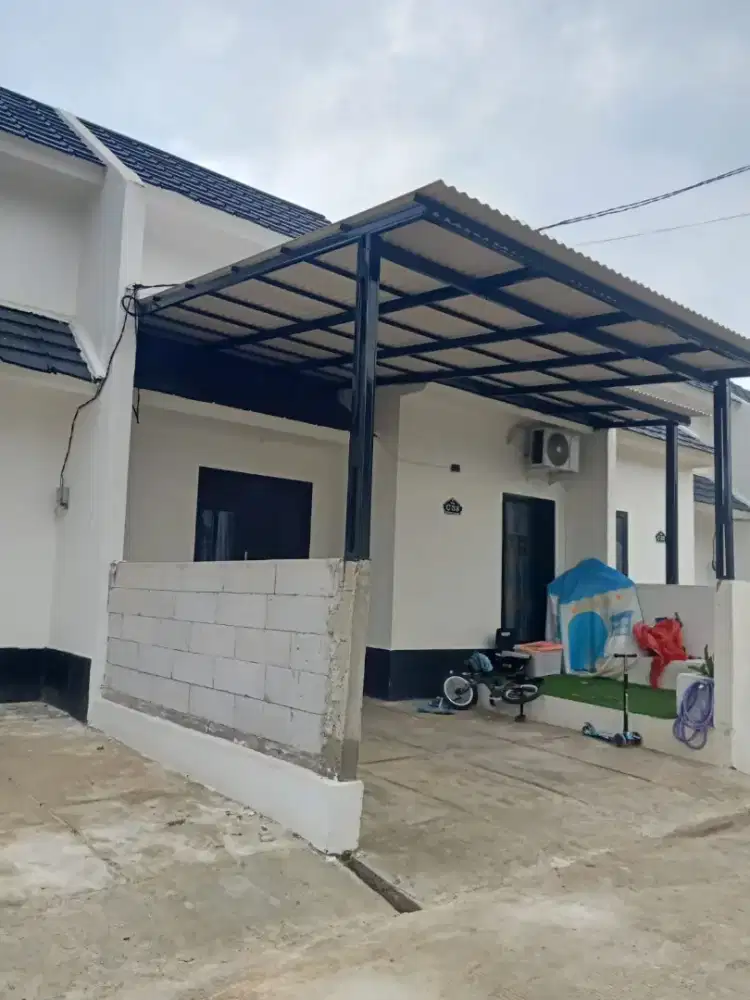 Pemasangan kanopi alderon single dan atap bocor