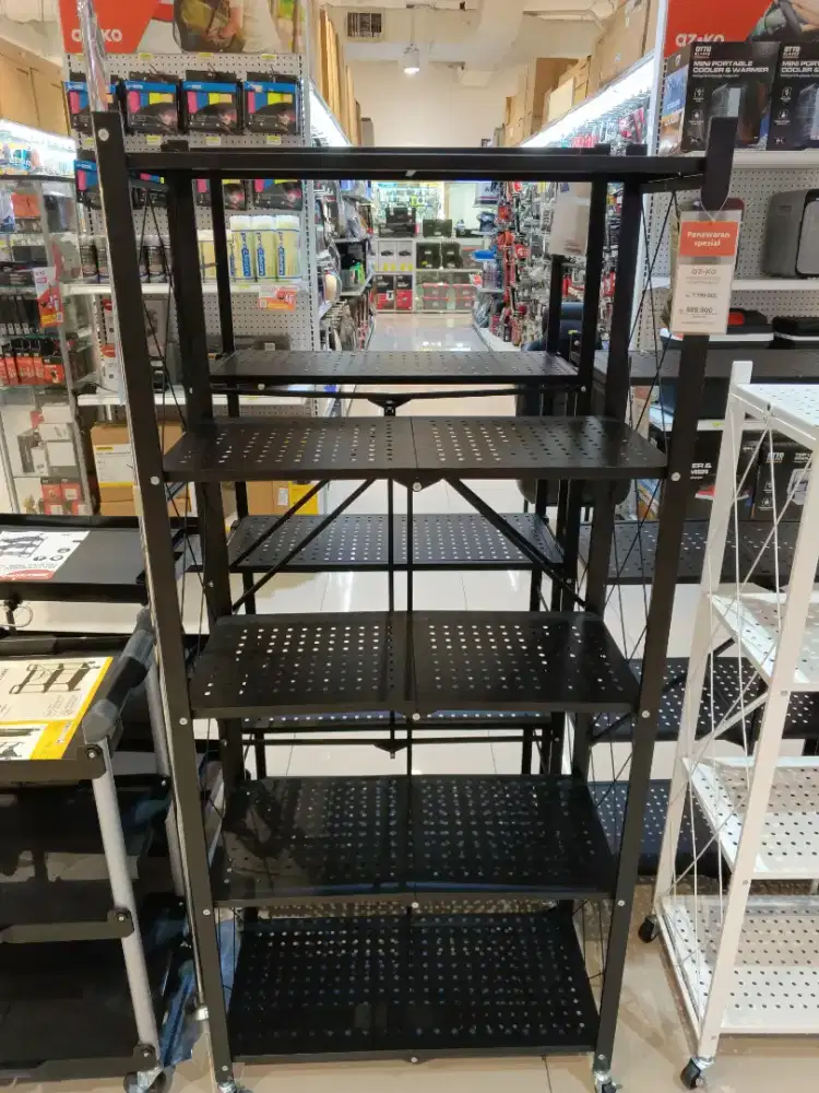 STORAGE 5TIER FOLDY 71x34x161cm BLACK