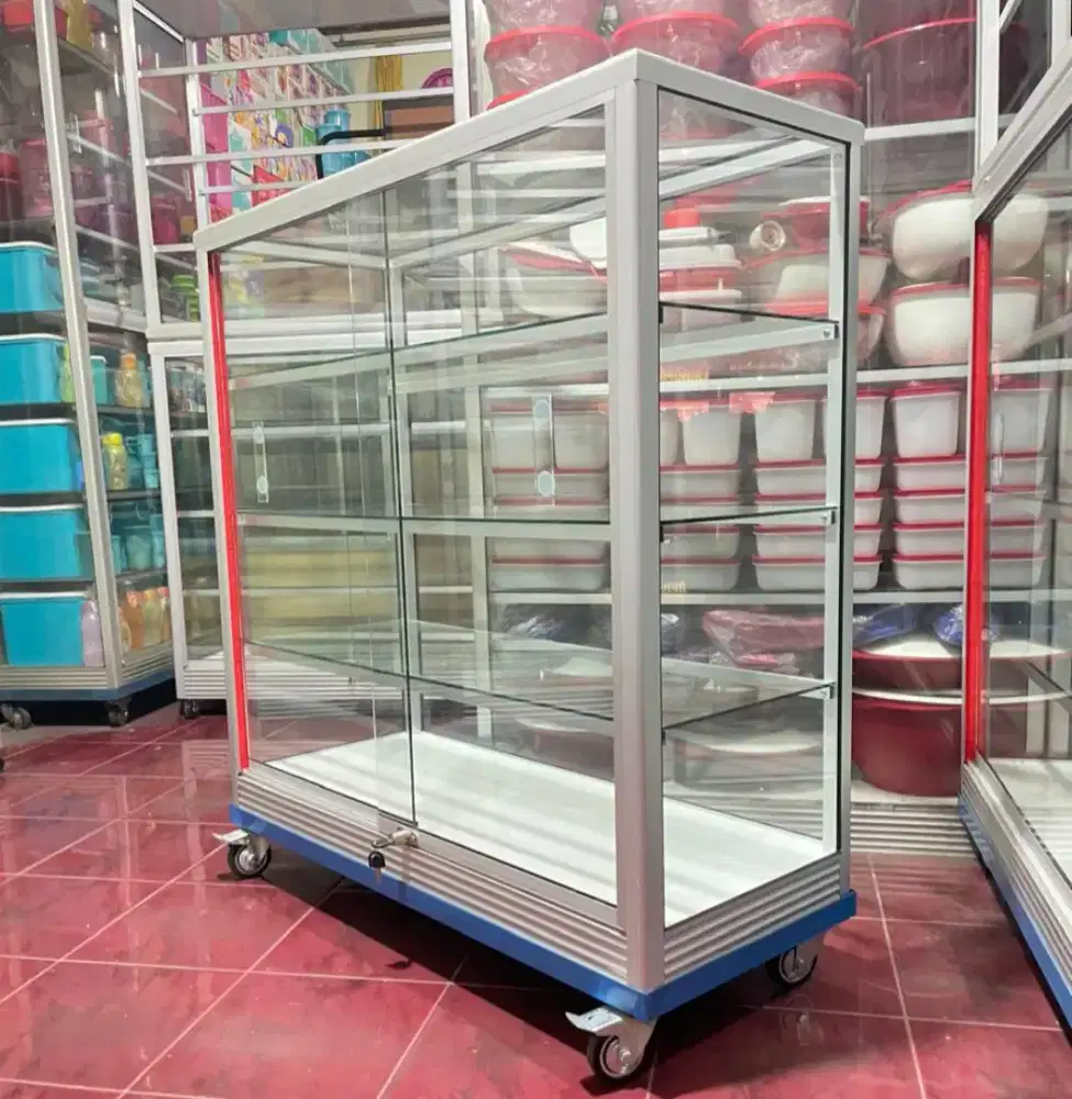 Etalase Warung 1 Meter Sudah Pakai RODA