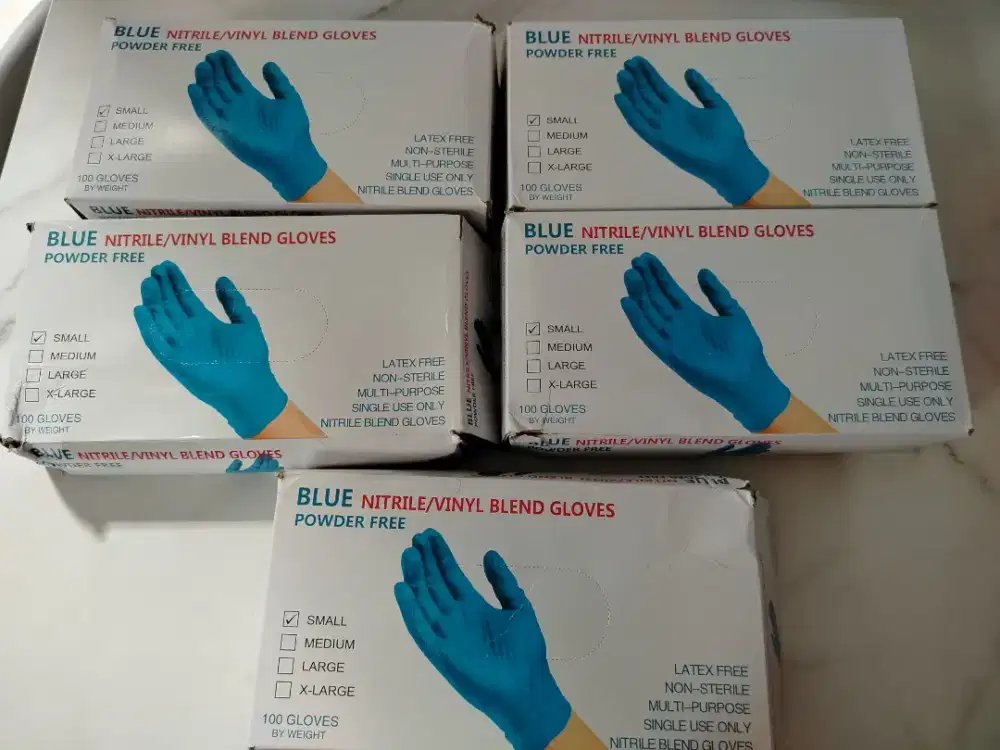 Sarung tangan nitrile warna biru