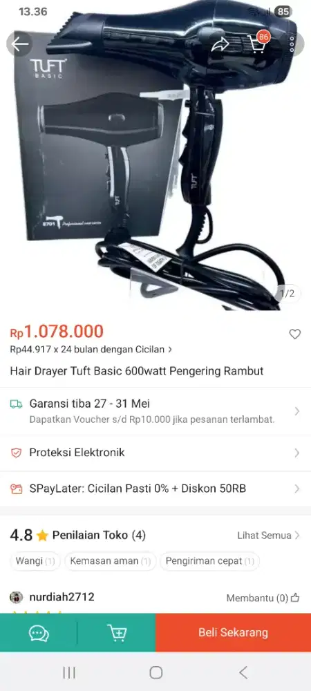 Hairdrayer merk Tuft