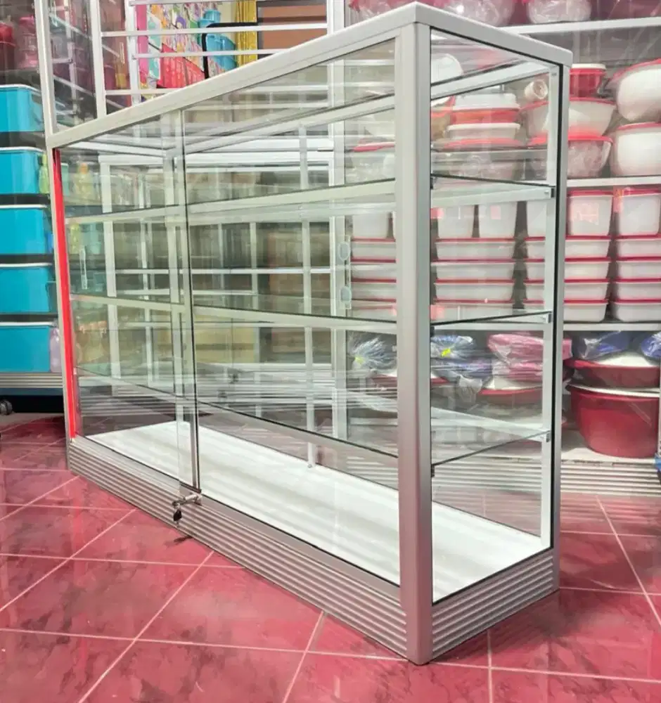 Etalase panjang 1,5Mx1M Kaca full 5mm