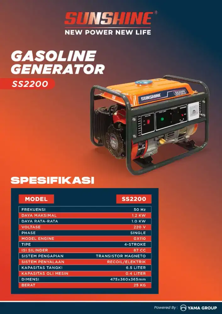 Genset 1000watt sunshine