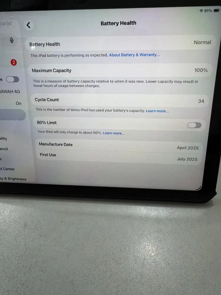Ipad 11 A16 ibox wifi only mulus seperti baru tidak pernah dipakai