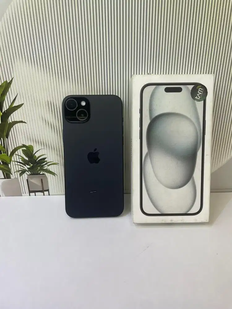 Iphone 15 plus 128 black fullset scnd resmi ibox