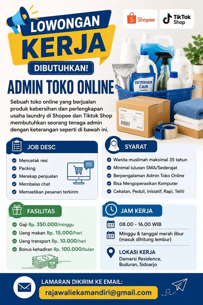 Lowongan Admin Toko Online