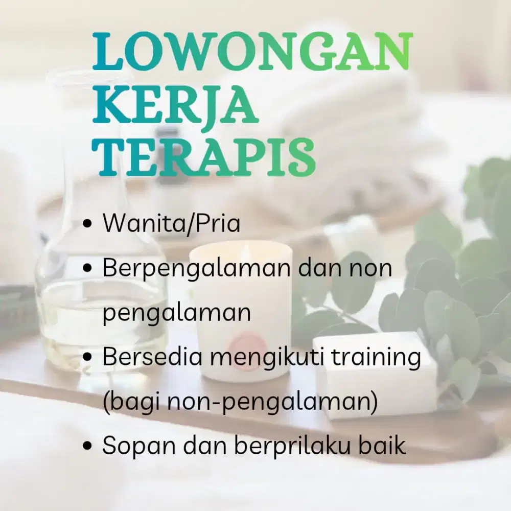 Lowongan Kerja Terapis Massage
