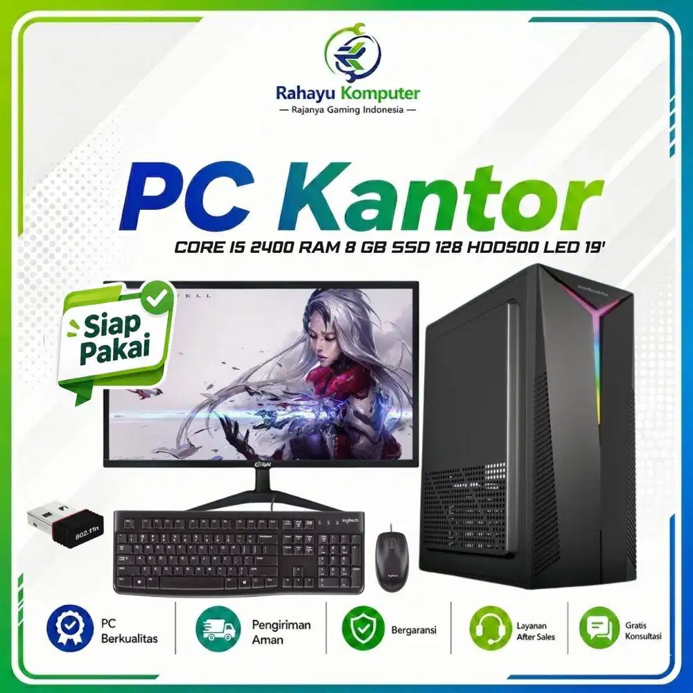 PC Fullset Core i5 2400 RAM 8GB SSD 128GB HDD 500GB (BARU)