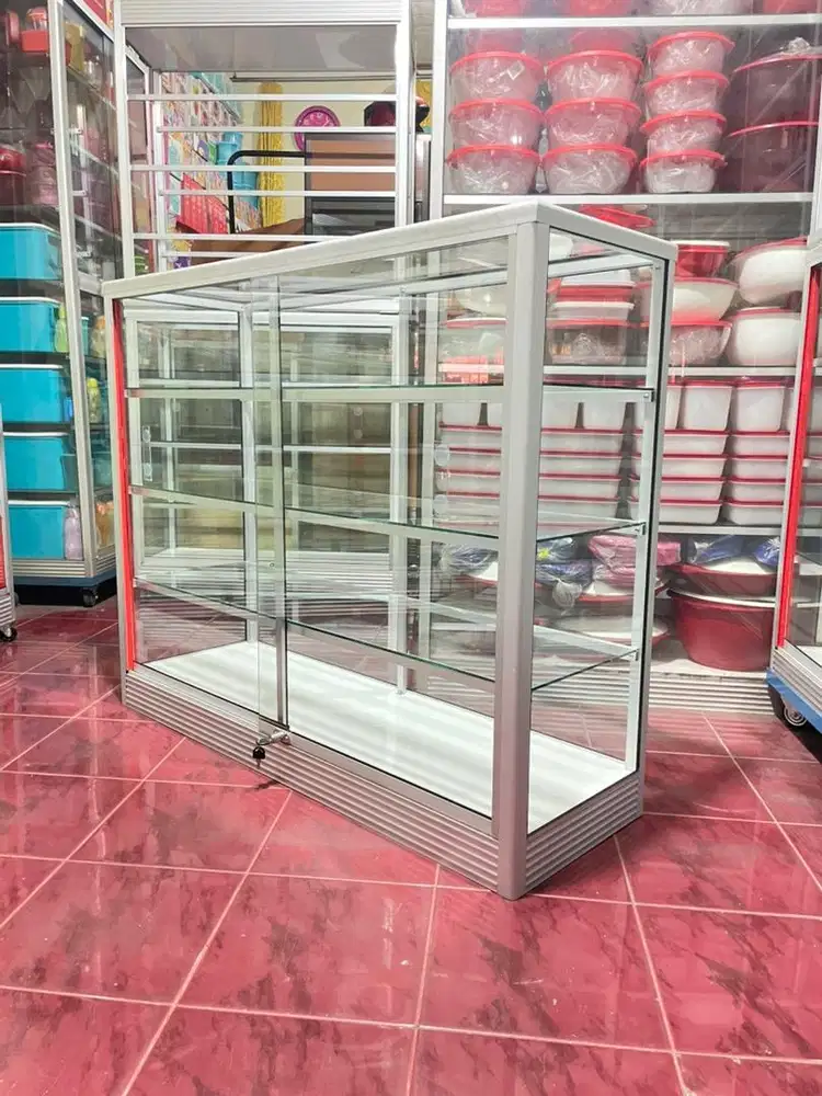 Etalase Panjang 1,2 Meter Kaca full 5mm